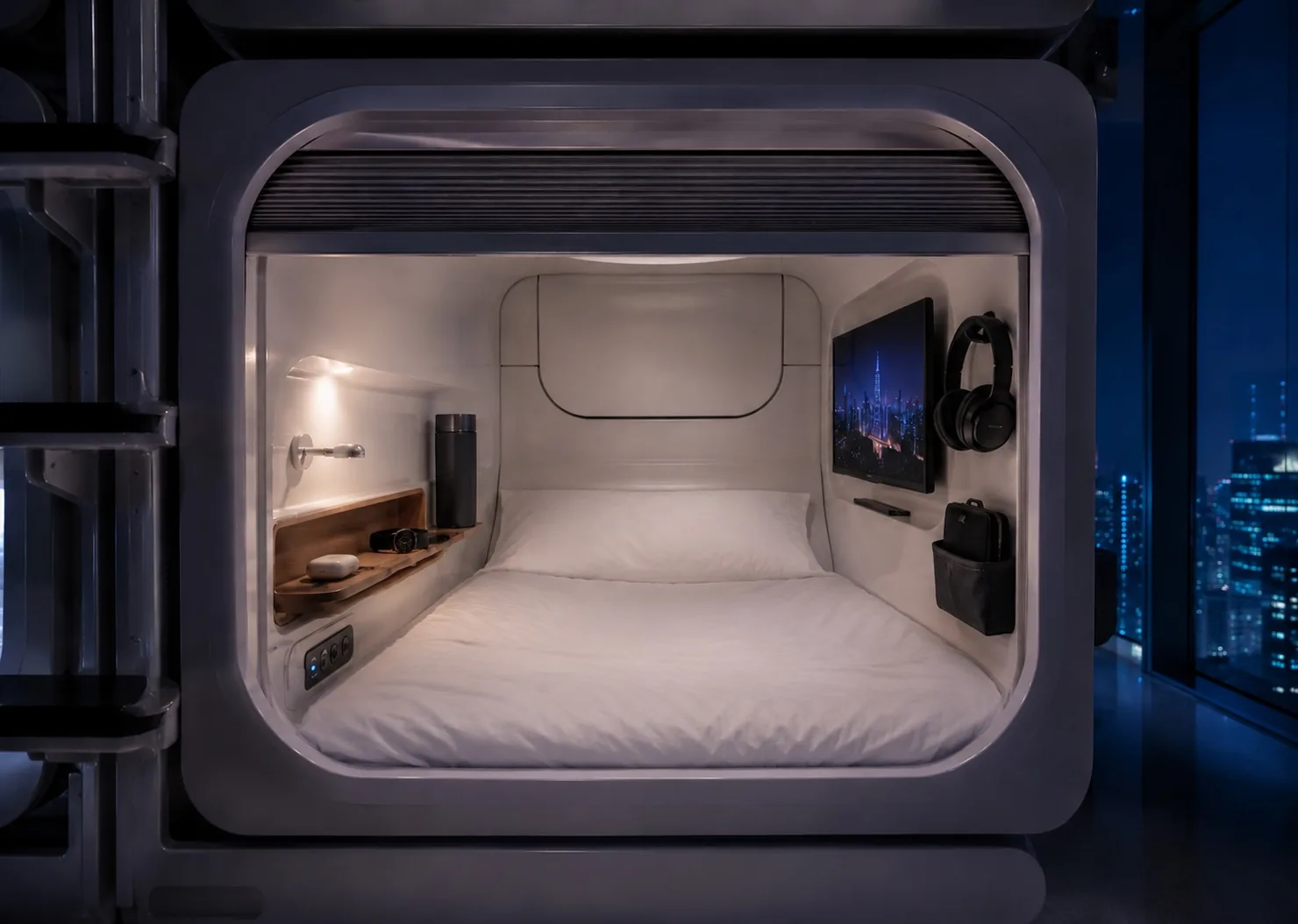 The Kube capsule hotel Tokyo pod interior